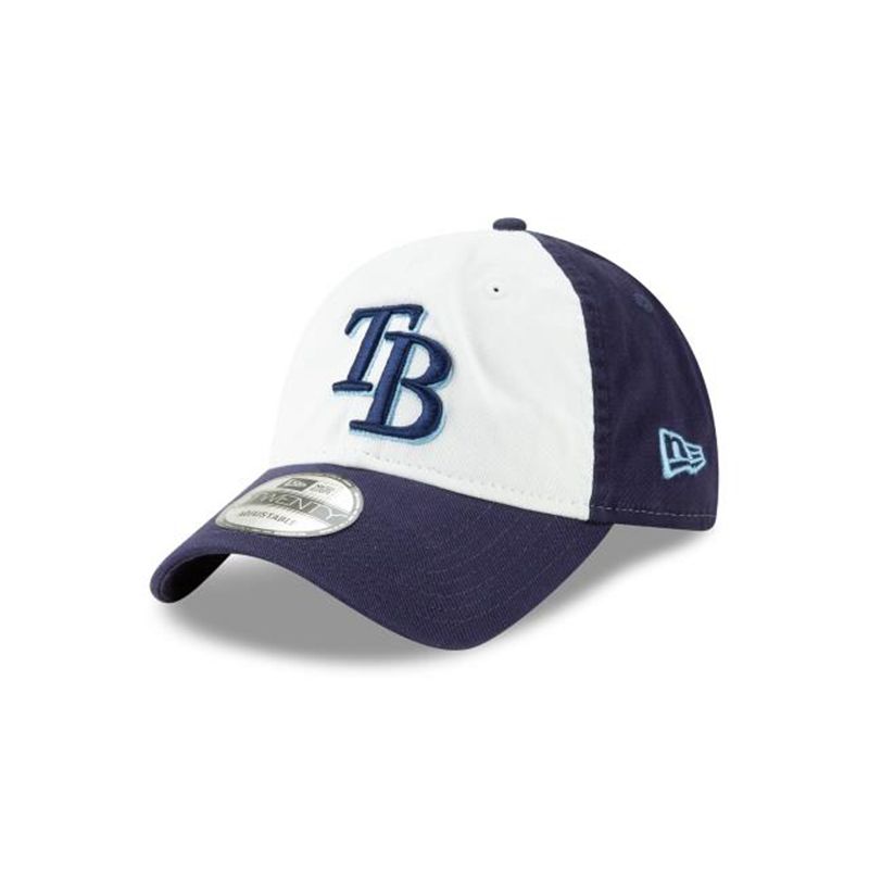 MLB Tampa Bay Rays Core Classic Tri 9Twenty Adjustable (ZXQ9366) - White New Era Caps